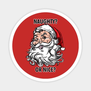 Retro Vintage Santa Claus saing Naughty or Nice? Magnet